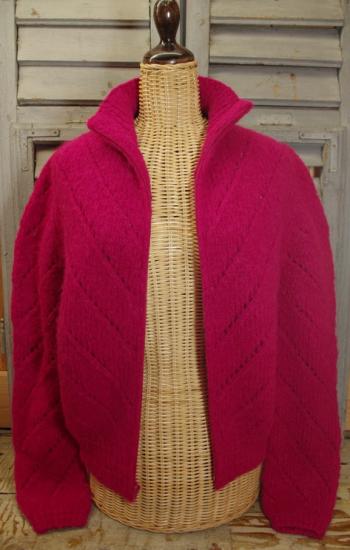 Preview: Cardigan, Strickjacke Delfina von INTI Knitwear, Magenta, Alpakawolle